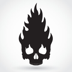 silhouette flame skull