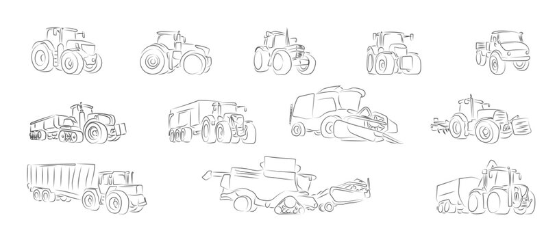 12 Landwirtschaftliche Fahrzeuge Maschinen Agriculture Trecker Tractor M&auml;hdrescher Harvester