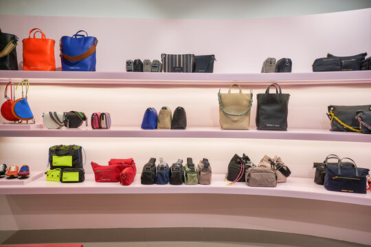 KUALA LUMPUR, MALAYSIA - CIRCA JANUARY, 2020: bags on display at Bimba Y Lola store in Suria KLCC shopping mall in Kuala Lumpur.