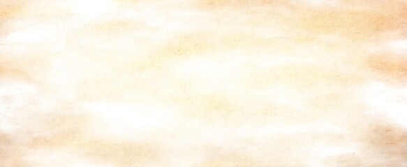 Old brown paper parchment background design with distressed vintage stains and ink spatter and white faded shabby center, elegant antique beige color