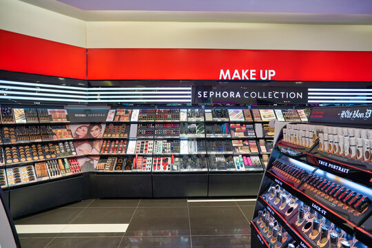 KUALA LUMPUR, MALAYSIA - CIRCA JANUARY, 2020: personal care products on display at Sephora store in Suria KLCC shopping mall in Kuala Lumpur.