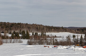 Winter farm scenic