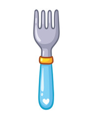 Vector illustration with a fork on a white background.