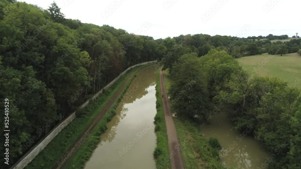 Poster Canal du nivernais, vue aérienne, Bourgogne