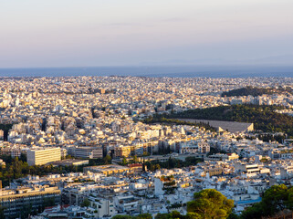 Obraz premium Athens city view during sunset