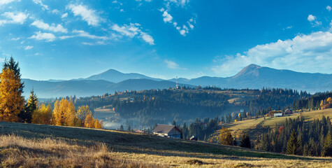 Autumn Carpathian village, Ukraine.