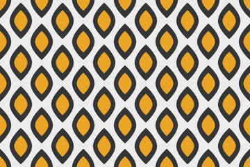 Orange leaves retro seamless geometric pattern.