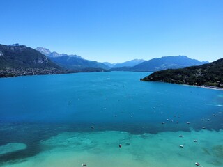 Drone photo lac d'Annecy France europe