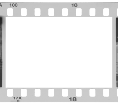 A black and white negative 35mm film frame.
