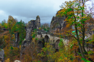 Fototapeta na wymiar An Amazing Stone Bridge - Saxon Switzerland Mountains