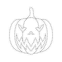 Halloween Pumpkin tracing worksheet for kids