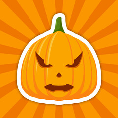 Note sticker with Halloween Pumpkin, vector