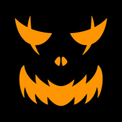 Halloween Pumpkin Face, Vector illustration