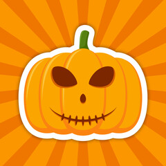 Note sticker with Halloween Pumpkin, vector