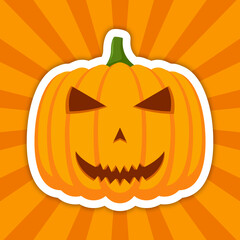 Note sticker with Halloween Pumpkin, vector