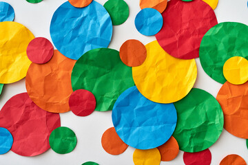 Fototapeta na wymiar Multi coloured paper dots 