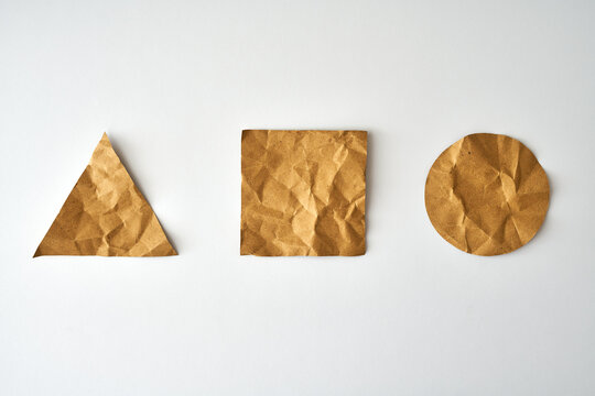 Brown Paper Square, Circle & Triangle