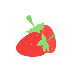 Illustration of ripe and juicy strawberries. Vector drawing of fruit for design