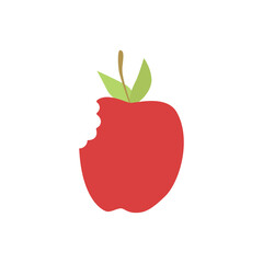 Ripe red and green apple illustration. Sliced apple with pit. Vector drawing of fruit for design