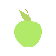Ripe red and green apple illustration. Sliced apple with pit. Vector drawing of fruit for design
