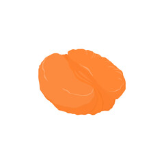 Illustration of a whole tangerine in the skin and tangerine slices. Vector drawing of fruit for design