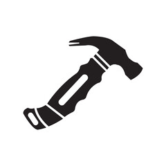 Construction repair hammer tool icon | Black Vector illustration |