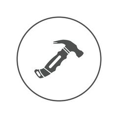 Construction repair hammer tool icon | Circle version icon |