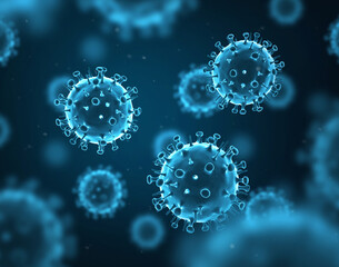 Influenza Virus H1N1. Swine Flu. 3d illustration.