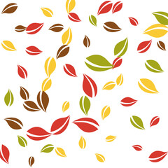Fototapeta premium Falling autumn leaves. Red, yellow, green, brown c
