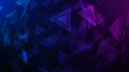 Abstract triangle digital technology concept. blue and purple background