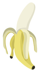 Peeled banana fruit food graphic food illustration
