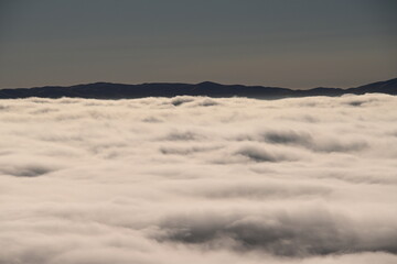 snow covered mountains in winter