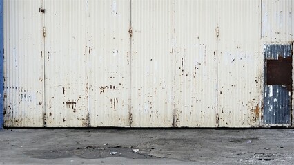 white metal door of industrial building