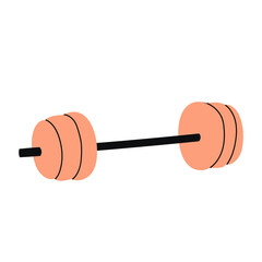 Barbells with different weights. Weightlifting equipment. Flat vector illustration isolated on white background