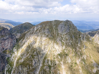 Aerial view of Rila Mountain near Lovnitsa peak, Bulgaria