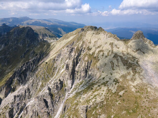 Aerial view of Rila Mountain near Lovnitsa peak, Bulgaria
