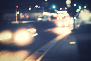 夜の運転 ぼかし風景