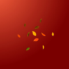 Falling autumn leaves. Red, yellow, green, brown r