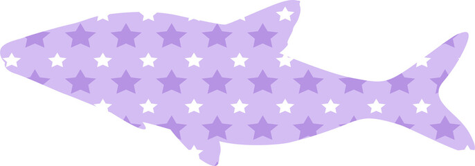 Cute Pattern Fish and Dolphins - obrazy, fototapety, plakaty