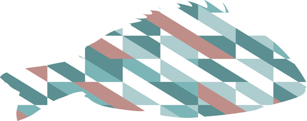 Cute Pattern Fish and Dolphins - obrazy, fototapety, plakaty