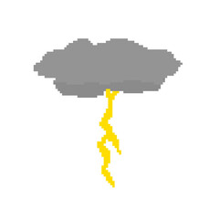 Pixel Art Illustration of Thundercloud