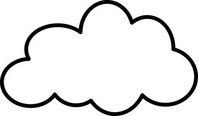 Cloud, weather phenomenon sign - vector linear picture for coloring book, logo or pictogram. Outline. Cloud for coloring book.