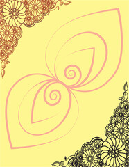 abstract background || Corner design || with flower