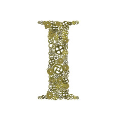 Obraz premium alphabet , gears arrangement shape of alphabet