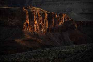 Early Morning LIght Highlights The Canyon Wall Texture