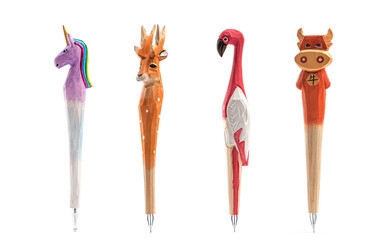 Cartoon-style pencils of all kinds