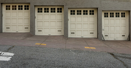 Four Garage Doors On Different Levels