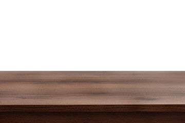 Empty wooden surface isolated on white. Mockup for design