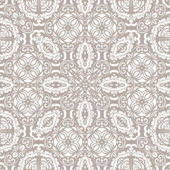 Orient vector classic brown and white pattern. Seamless abstract background with vintage elements. Orient pattern. Ornament for wallpapers and packaging