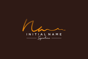 Initial NA signature logo template vector. Hand drawn Calligraphy lettering Vector illustration.